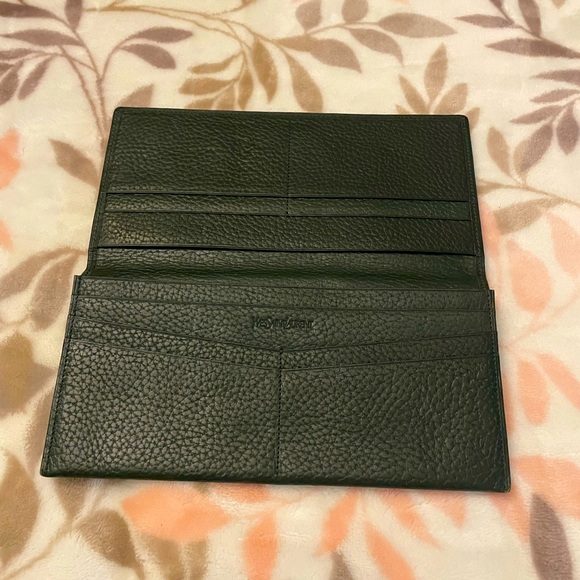 Bags Vintage Authentic Ysl Leather Green Long Wallet Poshmark